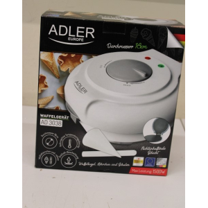 SALE OUT. Adler AD 3038 Waffle maker, 1500W, diameter 18cm, Forming cone included, white Adler Waffl...