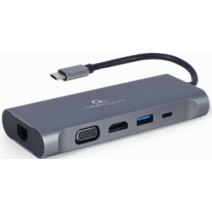 Gembird USB Type-C 7-in-1 Multi-Port Adapter + Card Reader Space Grey A-CM-COMBO7-01