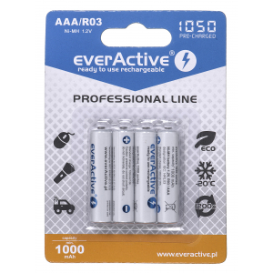 Rechargeable batteries everActive Ni-MH R03 AAA 1050 mAh Professional Line EVHRL03-1050