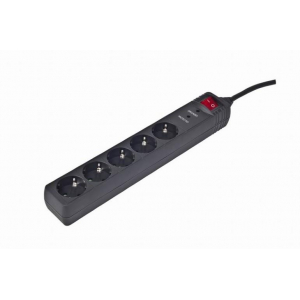 Gembird SPG5-C-5 power extension 1.5 m 5 AC outlet(s) Black