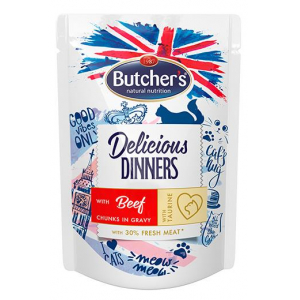 BUTCHER'S Delicious Dinners with Beef  - wet cat food - 100 g 