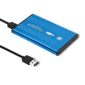 Qoltec 51859 External Hard Drive Case HDD/SSD 2.5'' SATA3 | USB 3.0 | Blue 51859