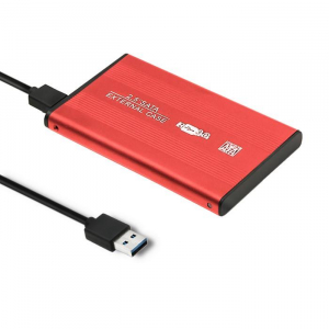 Qoltec 51860 External Hard Drive Case HDD/SSD 2.5'' SATA3 | USB 3.0 | Red 51860