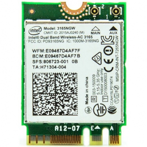 Port. datora bezvadu tīkla adapteris Intel Wireless-AC 3165NGW 