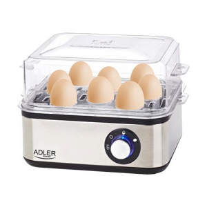 Adler AD 4486 egg cooker 8 egg(s) 800 W Black,Satin steel,Transparent AD 4486