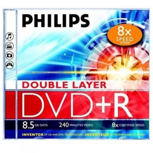 PHILIPS DVD+R DL 8.5GB JEWEL CASE DR8S8J01C/00