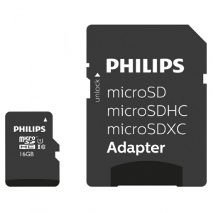 Philips MicroSDHC 16GB class 10/UHS 1 + Adapter FM16MP45B