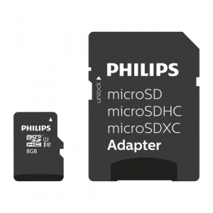 Philips MicroSDHC 8GB class 10/UHS 1 + Adapter FM08MP45B