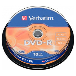 Matricas DVD-R AZO Verbatim 4.7GB 16x 10 Pack Spindle 43523V