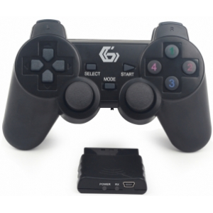 Gembird JPD-WDV-01 Gaming Controller Black RF Gamepad PC, Playstation 2, Playstation 3