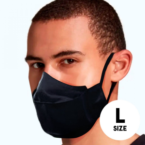 Mocco Tekstila divslāņu maska - atkārtoti lietojama L izmers Melna MO-MAS-L-BK