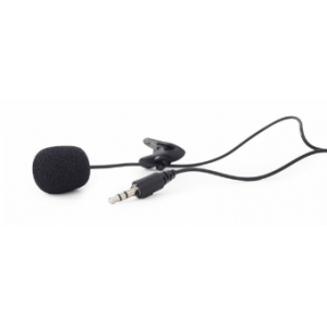 Piespraužams mikrofons Gembird 3,5 mm melns MIC-C-01