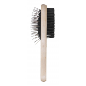 TRIXIE 2322 Double-sided, wooden, round brush 