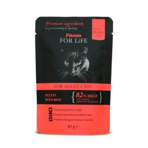 FITMIN For Life Cat Pouch Adult Beef 85g 