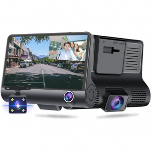 RoGer 3in1 Auto Videoreģistrators ar integrētu priekšējo / Aizmugurējo / Salona kameru / Full HD / 1...