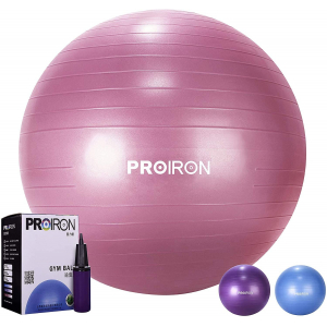 PROIRON Exercise Yoga Ball Balance Ball, Diameter: 55 cm, Thickness: 2 mm, Red, PVC PRO-YJ01-9