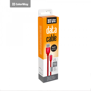 ColorWay | Charging cable | 2.1 A | Apple Lightning | Data Cable CW-CBUL004-RD