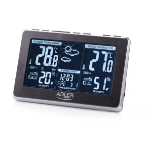 Adler Weather station AD 1175 Black, White Digital Display, Remote Sensor AD 1175