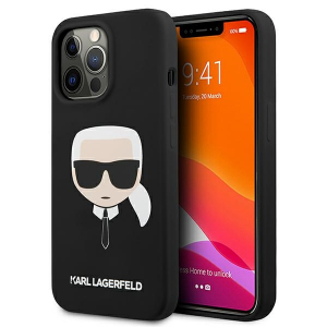 Karl Lagerfeld KLHCP13XSLKHBK Apple iPhone 13 Pro Max black hardcase Silicone Karl`s Head KLD649BLK