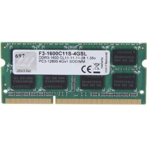 G.Skill 4GB DDR3-1600 memory module 1 x 4 GB 1600 MHz