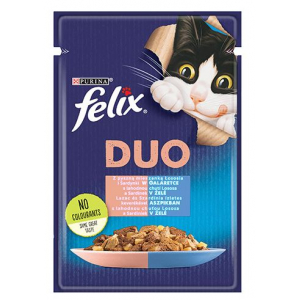 Felix Fantastic Duo with salmon and sardine in jelly - wet cat food - 85g 