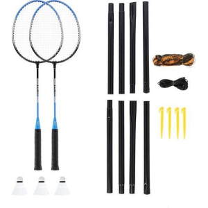 NILS NRZ012 STEEL badminton set 2 rackets + 3 shuttlecocks + 195x22cm net + case 14-20-368