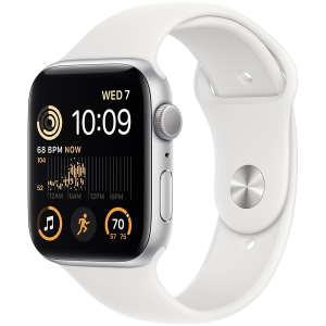 Apple Watch SE 2 GPS 44mm Silver Aluminium Case with White Sport Band - Regular MNK23_ELL MNK23_ELL