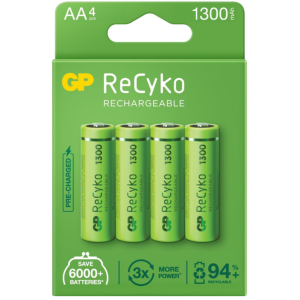 4x rechargeable batteries akumulatorki AA / R6 GP ReCyko 1300 Series Ni-MH 1300mAh 130AAHCE-5EB4