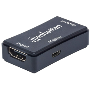 Manhattan 4K HDMI Repeater, Active, Distances up to 40m, Black