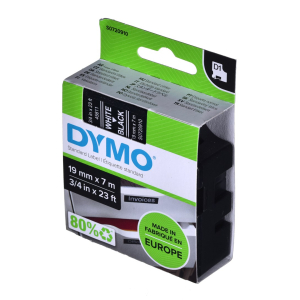DYMO D1 Standard - White on Black - 19mm x 7m 