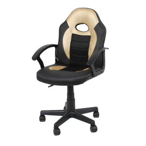 Biroja krēsls LUKA 54.5x57xH85-95cm melns/zelta 557985
