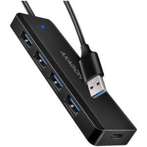 AXAGON HUE-C1A 4x USB3.2 Gen 1 Travel hub, USB-C power IN, w. 20cm Type-A cable HUE-C1A HUE-C1A