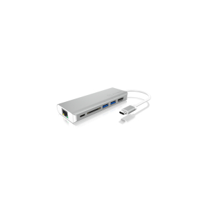 ICY BOX IB-DK4034-CPD Wired USB 3.2 Gen 1 (3.1 Gen 1) Type-C Silver, White