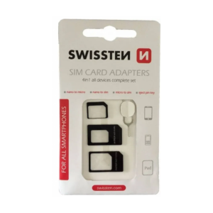 SIM Kartes Adapteru Komlekts Swissten SIM Card Adapters SWIS-NANO-SIM-BL