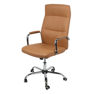 Biroja krēsls UTAH 63x60xH114-124cm brūns/hroma NF-7942