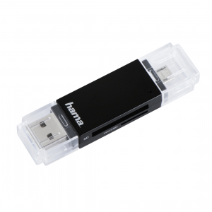 Hama Basic karšu lasītājs Melns USB 2.0/Micro-USB