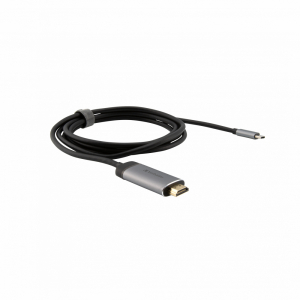 Verbatim 49144 video kabeļu aksesuārs 1,5 m USB Veids-C HDMI Melns, Sudrabs