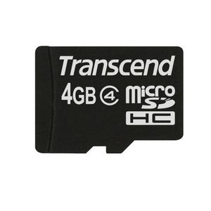 Transcend TS4GUSDC4 zibatmiņa 4 GB MicroSDHC