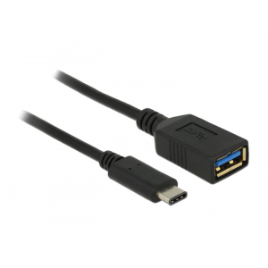 DeLOCK 0.15m USB 3.1 USB kabelis 0,15 m 3.2 Gen 2 (3.1 Gen 2) USB C USB A Melns