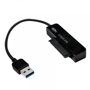 LogiLink AU0012A kabeļu interfeiss/dzimtes adapteris SATA USB 3.0 Melns