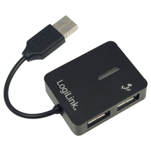 LogiLink USB 2.0 4-Port Hub 480 Mbit/s Melns