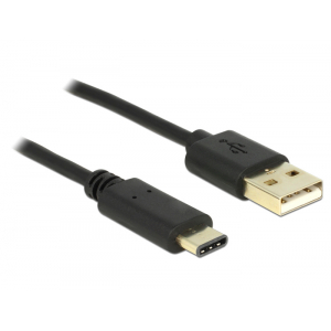 DeLOCK 2m, USB2.0-A/USB2.0-C USB kabelis 2.0 USB A USB C Melns