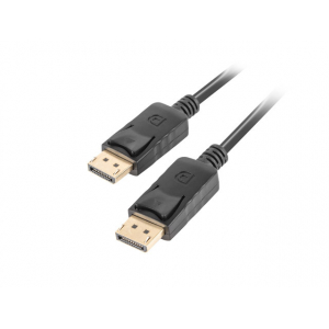 Lanberg CA-DPDP-10CC-0005-BK DisplayPort cable 19 PIN V1.2 0.5M 4K Black CA-DPDP-10CC-0005-BK