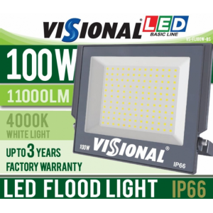 LED prožektors 100W / IP66 11000L lm 4000K Basic line  VS-FL100W