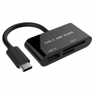 Gembird UHB-CR3-02 card reader Black USB 3.2 Gen 1 (3.1 Gen 1) Type-C