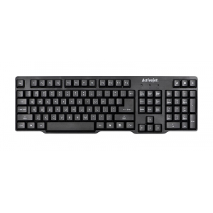 Activejet K-3021 membrane wired office keyboard, black K-3021