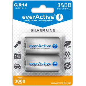 Rechargeable Batteries everActive R14/C Ni-MH 3500 mAh ready to use EVHRL14-3500