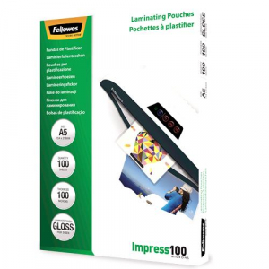 Fellowes A5 Glossy 100 Micron Laminating Pouch - 100 pack