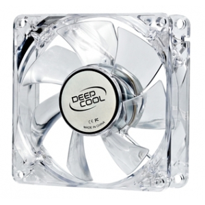 deepcool Xfan 80 mm,  transparent frame with blue LED, 3Pin/2pin case ventilation fan DP-FLED-XF80LB