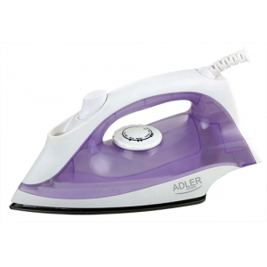 Iron Adler AD 5019 Violet/White, 1600 W, With cord, Continuous steam 10 g/min, Water tank capacity 1...